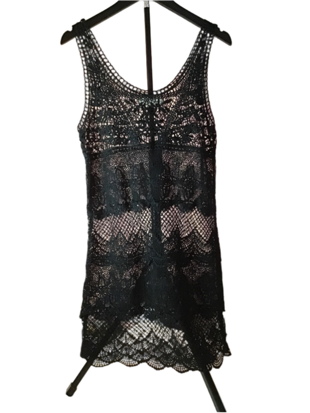 Women's American‎ Eagle Outfitters Black Crochet Tank Top S